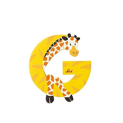 Produktbild von trudi 81607 Tierbuchstaben "G - Giraffe" - 10 cm, Holz