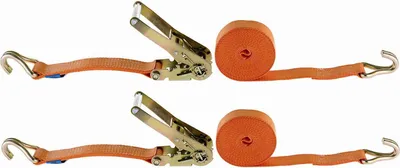 Produktbild von 2er Set PROFI Spanngurt Ladungsgurt Zurrgurt 8mx50mm + Ratsche und 2 Spitzhaken Ratschengurt