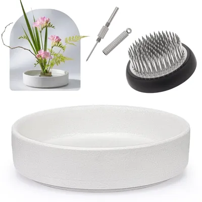 Productafbeelding van Solidchoice - Ikebana Vaas Set voor Bloemschikken in Wit