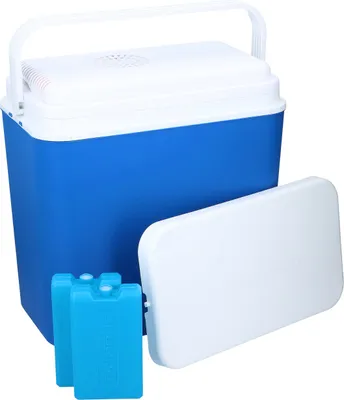 Produktbild von Elektrische Tragbarer Kühlbox 12 V - 24 Liter Cooler mit 2 Kühlelemente und 2 Deckeln