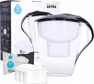 Produktbild von DAFI ASTRA 3l ręczny czarny dzbanek filtrujący + 3x filtry Dafi Unimax