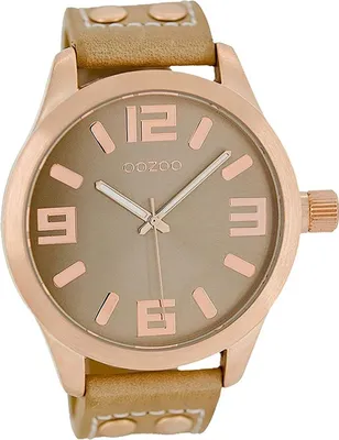 Produktbild von Oozoo Leder Damen Uhr C1151 Analog Quarzuhr Armband sand Timepieces D2UOC1151