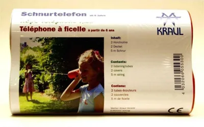 Produktbild von Kraul Schnurtelefon für Kinder mit zwei Horchrohren, 210 x 130 x 65 mm