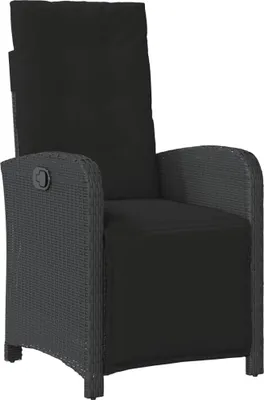 Produktbild von vidaXL Gartensessel mit Fußteil Verstellbar Schwarz Poly Rattan