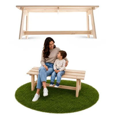Produktbild von KADAX Parkbank aus Holz ohne Rückenlehne 119 cm, massive Terrassenbank