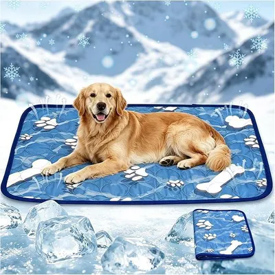 Obrázek produktu pro Chladicšª podlo?ka pro psy, velkš¢ 100 x 70 cm, chladicšª podlo?ka pro psy a ko?ky, chladicšª podlo?ka pro domš¢cšª mazlšª?ky na lšŠto, mš§kkš¢ chladivš¢ textura, bez statickšŠ elekt?iny, s protiskluzovou spodnšª stranou, hladkš¢ a sklš¢dacšª (modrš¢ XL)