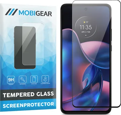Produktbild von Mobigear Premium  Motorola Edge (2022) Panzerglas Gehärtetes Glas Displayschutz - Hüllenfreundlich - Schwarz