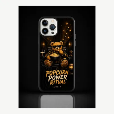 Productafbeelding van iPhone 13 Pro Max hoesje, telefoonhoesje, beschermhoesje, case met popcornmotief – LUNØIR ©