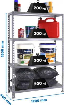 Produktbild von SIMONCLICK MEGAPLUS 4/400 1500 GINK/GRAU Metallregal