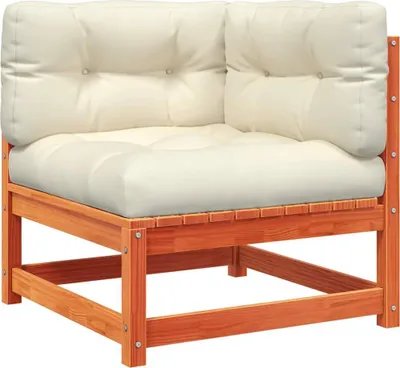 Produktbild von vidaXL Garten-Ecksofa mit Kissen Wachsbraun Massivholz Kiefer