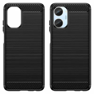 Produktbild von Carbon Case Hülle kompatibel mit Realme 10 4G flexible Silikon Carbon Hülle schwarz
