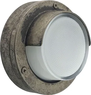 Produktbild von Außenwandleuchte Messing Glas rund Ø 14 cm IP64 Zinn Weiß G9 Maritim Kellerlampe