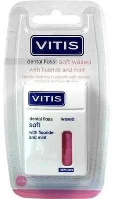 Imagen del producto de VITIS, hilo dental encerado con flúor y menta, 1 unidad