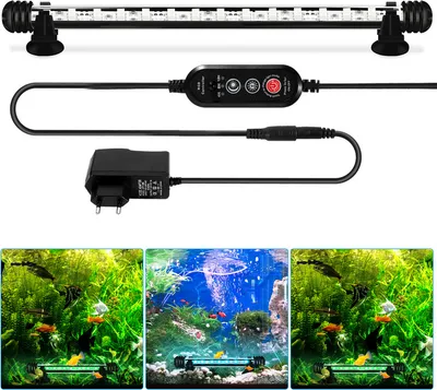 Image de TolleTour 48.5cm LED éclairage d'aquarium IP67 imperméable lumière RVB lampe à poser gradable réservoir à poissons lampe subaquatique