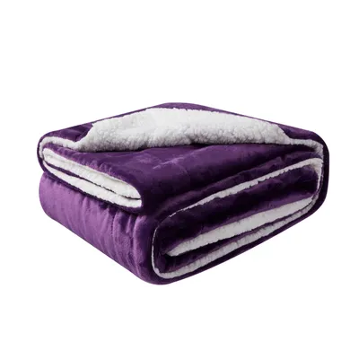 Produktbild von sherpa blanket Flauschige extra weich & warm Wohndecke Flanell Fleecedecke , Falten beständig/Anti-verfärben als Sofadecke oder Bettüberwurf, Größe:150 cm x 200 cm, Farbe:Violett