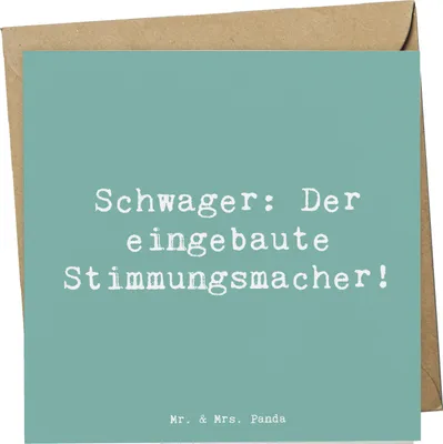 Produktbild von Mr. & Mrs. Panda Glückwunschkarte Spruch Schwager Stimmungsmacher - Meeresbrise - Geschenk, Verwandtschaft, doppelkarte, Familie, anlasskarte, Jubiläen, Grußkarte, Humor