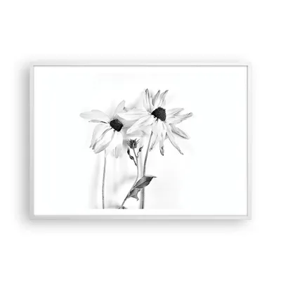 Produktbild von Gerahmtes Poster - Weißer Rahmen - Verwelkt Blumen Monochrom - 100x70 cm - Wand Bild - Wanddeko - Wandbilder - Kunstposter - Wandposter - Bilderrahmen - Bilder - Kunstdruck - P2WAA100x70-4737