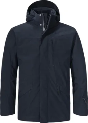 A studio shot of a men's parka jacket.