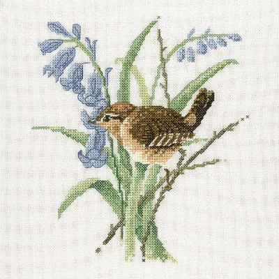 Obrázek produktu pro Heritage cross stitch set Aida "Wren (A)", počítaný vzor, DMWR377, 17,5x15,5cm