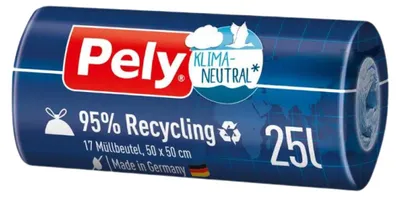 Produktbild von Pely 95% Recycling-Zugbandbeutel 35 l