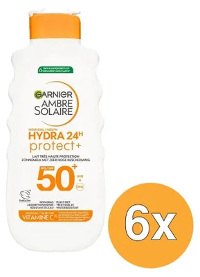 Produktbild von 6x Garnier Ambre Solaire Hydra 24 Sonnenmilch LSF 50+ (175 ml)
