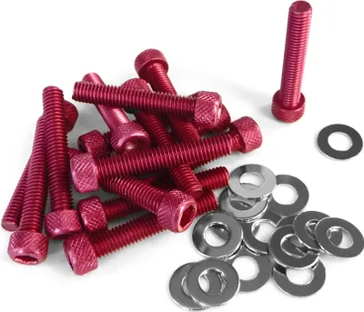 Produktbild von Schraubenset TNT Motordeckel / Variodeckel Schrauben, Rot für Gilera Typhoon-X Typhoon Storm, Piaggio TPH X XR 50 - 125 ccm Bj. 1997 - 2007