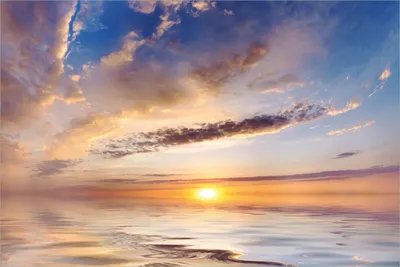 Produktbild von Wallario selbstklebendes Poster - Sonnenuntergang über dem Wasser, Größe: 61 x 91,50 cm