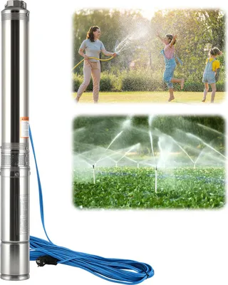 Produktbild von Izrielar Brunnenpumpen Tiefbrunnenpumpe Ø100mm Brunnenpumpe Edestahl mit 1.1KW 4000L/H Fördermenge, Tauchdruckpumpe für Brunnengehäuse