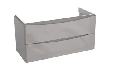 Obrázek produktu pro Závěsná skříňka pod umyvadlo se 2 zásuvkami, šedá, lesklá, AUSTIN 104 x 50 x 46 cm, koupelnový nábytek s tichým dovíráním