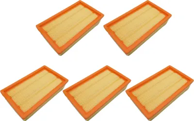 A collage of five identical air filters, arranged in a 2x3 grid with one row empty.
