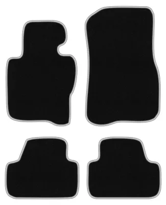 Produktbild von Fußmatten Automatten Velours Schwarz/Silber für BMW 4 F33 2013- Set 4-tlg