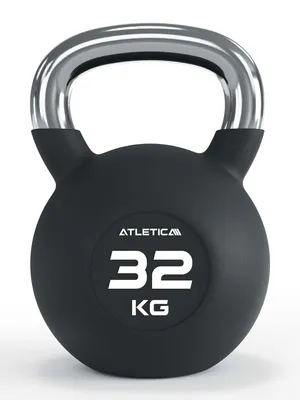 Produktbild von ATLETICA Kettlebells | 32 kg Einzelverkauf | Gummierte Kugelhantel mit Chromgriff | Hochwertige Stahllegierung | Studioqualität