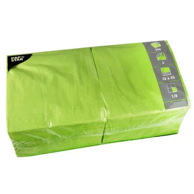 Image de PAPSTAR Serviettes de table vert lime 3 plis 16,5 x 16,5 cm 250 pcs.