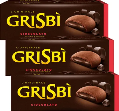 Produktbild von MATILDE VICENZI Grisbi Cioccolato - Italienisches Biskuitgebäck mit Schokoladenfüllung 150g x 3 Pakete