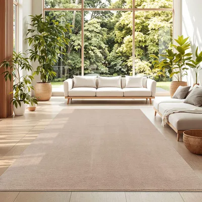 Produktbild von TT Home Wohnzimmer Teppich Kurzflor Anti-Rutsch Rückseite Unifarben Modern Waschbar Größe 200x280 cm