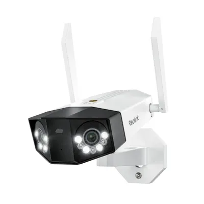 Produktbild von Reolink Duo 3 WiFi, 8K 16MP Plug-in Überwachungskamera für Aussen, 180° Ansicht, Dualband Wi-Fi 6, Farbnachtsicht