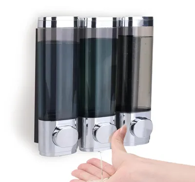 Image de Elzusha - Distributeur de savon mural pour douche, avec 3 compartiments