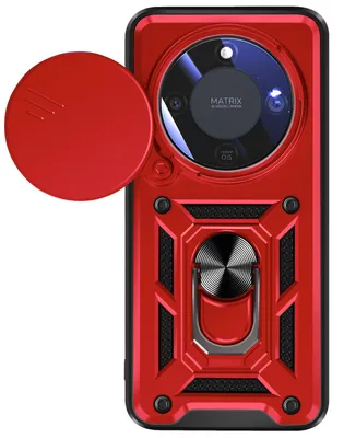 Produktbild von Mayaxess, Hülle mit Kameraschiebeschutz und Magnetring für Honor Magic 8 Lite, Rot