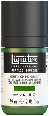 Produktbild von Liquitex 2059224 Professional Acryl Gouache - Hookers Grün Permanent Imit. , 59ml Flasche, matt - Acrylfarbe mit Gouache Eigenschaften, Hochdeckend, Wasserfest & Lichtecht – Acrylic Gouach - 59ml