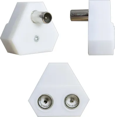 Produktbild von Radio 2 Fach Splitter / Verteiler Anschluss ( aus 1 wird 2 ) HD Receiver PVR Rea