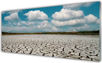 Produktbild von Glasbilder 125x50 Wandbild Druck auf Glas Ausgetrocknetes Flussbett Landschaft