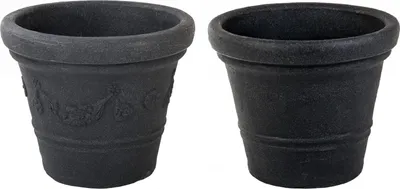Produktbild von Jelenia Plast Blumenkübel anthrazit 45x35 cm - runder Pflanzkübel aus robustem Kunststoff - wetterfestes Pflanzgefäß für Garten, Terrasse, Balkon & Innenbereich - stilvoller Blumentopf