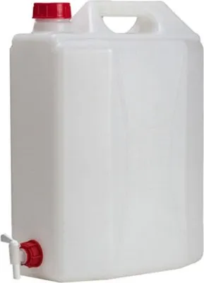 Produktbild von Wasserkanister Behälter Wassertank mit Deckel und Hahn Camping Kanister 10 Liter weiß