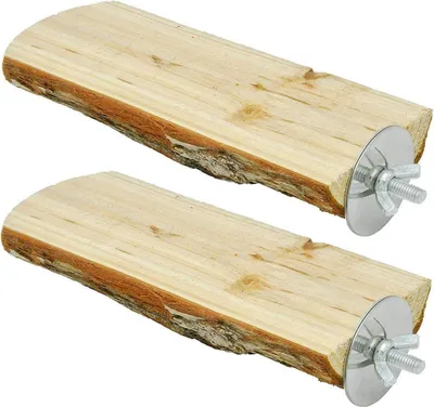 Produktbild von Papageienkäfig Sitzstange aus Holz für Vögel - 2er Pack, Tannenholz, Fußübung und