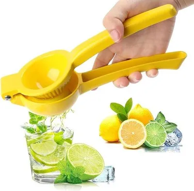 Produktbild von 7 cm diameter handmatige Zitronenpresse - Anti-abrasiert, Waschmaschinetauglich - Gelb - Für Küche, Bar, Restaurant