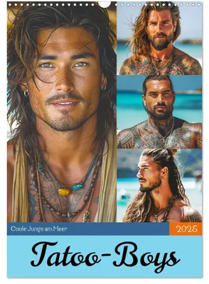 Produktbild von Tatoo-Boys. Coole Jungs am Meer (Wandkalender 2025 DIN A3 hoch), CALVENDO Monatskalender