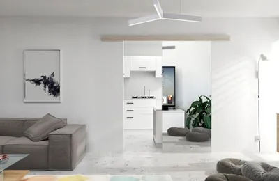 Zdjęcie produktu dla Drzwi przesuwne naścienne EKO-19 z lustrem | Dąb Sonoma | Z samodomykaczem | 86x205 cm