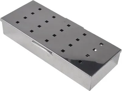 Immagine prodotto di Scatola per affumicatura per trucioli di legno, 23 x 9,5 x 4 cm, cellophane, acciaio inox