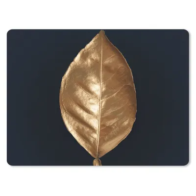 Produktbild von MuchoWow® Mauspad Mousepad Blätter - Chic - Gold - Pflanzen - Schwarz 40x30 cm - Mousepads - Maus Mat - Pad - Mausunterlage - Anti Rutsch