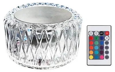 Obrázek produktu pro Verk 12306 Křišťálová LED stolní lampa, RGB, dotykový panel, dálkové ovládání
